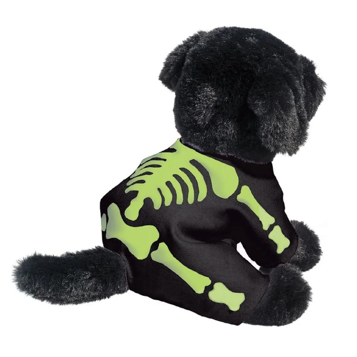 Black Lab With Glow Skeleton Pjs