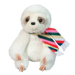 Mini Tobie Soft Sloth With Striped Scarf