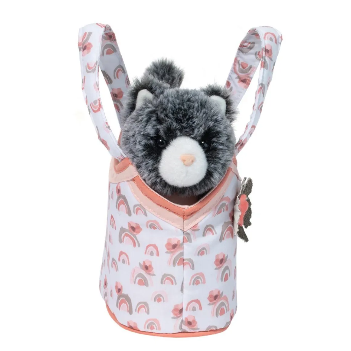 Watercolor Rainbow Sassy Sak With Gray Cat